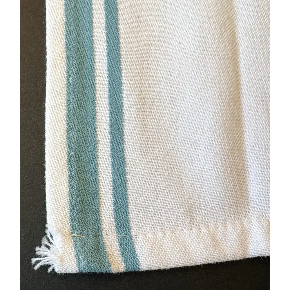 Hoppy Easter Bunny Rabbit Farmhouse Stripe Blue Kitchen Dish Tea‎ Towel